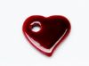 Image de 2.7x2.5 cm, pendentif en céramique grecque, en forme de cœur, émail rouge grenadine