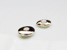Picture of 10x9,5 mm, Greek ceramic cornflake disk beads, silver-metalized, twice kilned