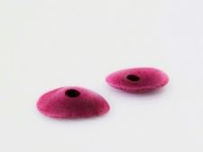 Picture of 16x13 mm, Greek ceramic cornflake disk beads, burgundy red, matte, 12 pieces