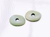 Picture of 16x13 mm, Greek ceramic cornflake disk beads, tea green, matte, 12 pieces