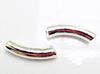Picture of 27x6 mm, Greek ceramic tube beads, curved, silver-metalized