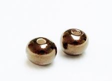 Image de 12x12 mm, perles rondes en céramique grecque, émail brun bronze