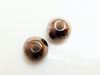Picture of 12x12 mm, Greek ceramic round beads, bronze brown enamel