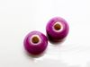 Image de 12x12 mm, perles rondes en céramique grecque, émail violet mauve