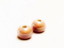 Picture of 12x12 mm, Greek ceramic round beads, pastel pink enamel, oil in water effect