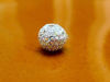 Image de 10x10 mm, rond, perles en alliage, argentées, pavées de cristaux AB, 2 pièces
