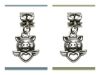 Picture of 4x6 mm, tube beads and charm, alloy, silver-plated, piggy love, 2 pieces