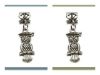 Picture of 4x6 mm, tube beads and charm, alloy, silver-plated, owl master, 2 pieces