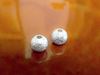 Picture of 8x8 mm, round, brass beads, stardust, silver-plated, 10 pieces