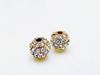 Picture of 8x8 mm, round, alloy beads, gold-plated, AB coated pavé crystals, 2 pieces
