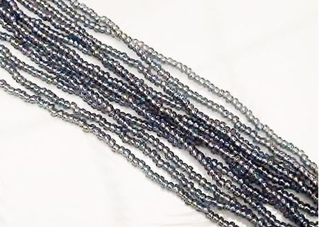 Image de Perles de rocailles tchèques, taille 11/0, pré-enfilé, noir bleu diamant, AB