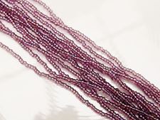 Picture of Czech seed beads, size 11/0, pre-strung, light amethyst purple, AB