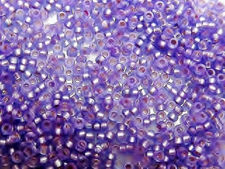 Image de Perles de rocailles japonaises, rondes, taille 15/0, Miyuki, doublé d'argent, violet, semi-mat