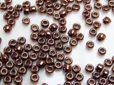 Picture of Japanese seed beads, size 8/0, opaque, bronze, iris finishing, 20 grams