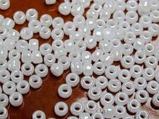 Picture of Japanese seed beads, size 8/0, pastel white, opaque, Ceylon, 20 grams