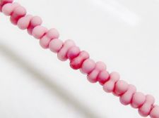 Image de 2x4 mm, perles rocaille japonaises en forme d'arachide, opaque, rose pâle, mat, 20 grammes