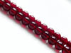 Image de 4x4 mm, rondes, perles de verre pressé tchèque, rouge grenat, transparent, pré-enfilé, 114 perles