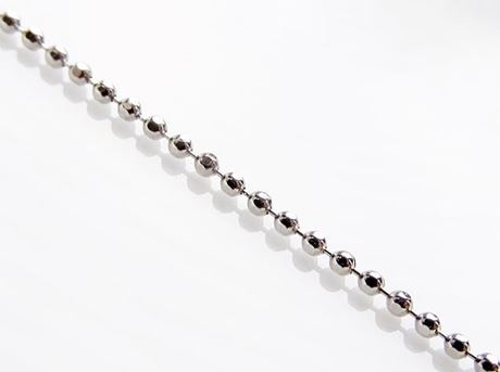 Afbeeldingen van Ketting voor hangertje, sterling zilver, diamant geslepen kogelketting en veerring slotje, 1,1 mm, 40 cm