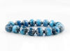 Picture of 6x6 mm, cathedral, Czech beads, variegated turquoise blue and Montana blue, opaque, silver coated sides