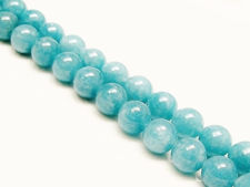 Image de 8x8 mm, perles rondes, pierres gemmes, quartz éponge, bleu sinbad