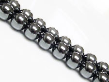 Picture of 10x10 mm, round, gemstone beads, hematite, A-grade