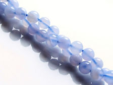Afbeelding van 6x6 mm, rond, edelsteen kralen,  chalcedoon, blauw, natuurlijk, A-klasse