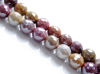 Picture of 8x8 mm, round, gemstone beads, Mookaite Windalia Radiolarite, natural, in small facets, metallic sheen
