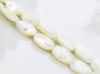 Picture of 14x10 mm, flat oval, organic gemstone beads, seashell, white