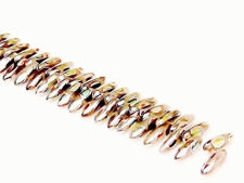 Picture of 3x11 mm, Czech druk beads, mini daggers,  translucent light Colorado brown, opaque silver peacock