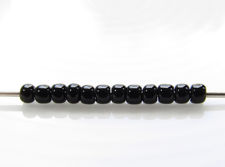 Picture of Japanese seed beads, round, size 11/0, Toho, opaque, jet black
