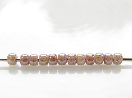 Image de Perles de rocailles japonaises, rondes, taille 11/0, Toho, rose opaque, marbré améthyste
