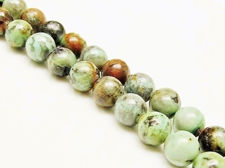 Picture of 8x8 mm, round, gemstone beads, African turquoise, natural