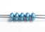 Picture of 5x2.5 mm, SuperDuo beads, Czech glass, 2 holes, opaque, satin metallic, arctic blue