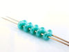 Picture of 5x2.5 mm, SuperDuo beads, Czech glass, 2 holes, opaque, turquoise green luster