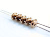 Picture of 5x2.5 mm, SuperDuo beads, Czech glass, 2 holes, metallic, gold bronze