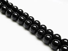 Image de 8x8 mm, perles rondes, pierres gemmes, onyx noir, qualité A