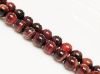 Picture of 8x8 mm, round, gemstone beads, natural striped agate, red brown