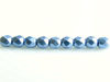 Picture of 3x3 mm, Czech faceted round beads, neutral grey, opaque, saturated metallic