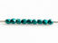 Image de 2x2 mm, perles à facettes tchèques rondes, biome de la forêt ou vert outremet, opaque, métallique saturé