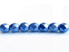 Picture of 6x6 mm, Czech faceted round beads, Provence blue, opaque, sueded gold