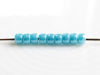 Picture of Czech seed beads, size 8, opaque, turquoise blue or crayola sky blue, luster