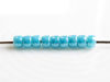 Image de Perles de rocailles tchèques, taille 8, opaque, bleu turquoise ou bleu ciel Crayola, lustré