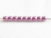 Image de 2x2 mm, rondes, perles de verre pressé tchèque, orchidée ou violet nacré, opaque, or suédé