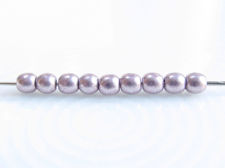 Afbeelding van 2x2 mm, rond, Tsjechische geperste glaskralen, parelmoer paars of zilverachtig paars, ondoorzichtig, suede goud