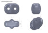 Image de 5x2.5 mm, perles SuperDuo, de verre tchèque, 2 trous, opaque, or suédé, rêve de nuage ou gris or