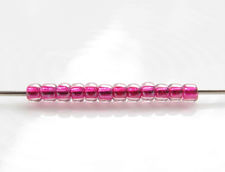 Picture of Japanese seed beads, round, size 11/0, Toho,  fuchsia-lined, light amethyst