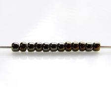Picture of Japanese seed beads, round, size 11/0, Toho, metallic, iris brown