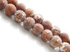 Picture of 8x8 mm, round, gemstone beads, agate, antique cocoa brown, frosted