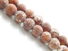 Image de 8x8 mm, perles rondes, pierres gemmes, agate, brun cacao antique, dépoli