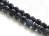 Picture of 8x8 mm, round, gemstone beads, crackle agate, black, faceted